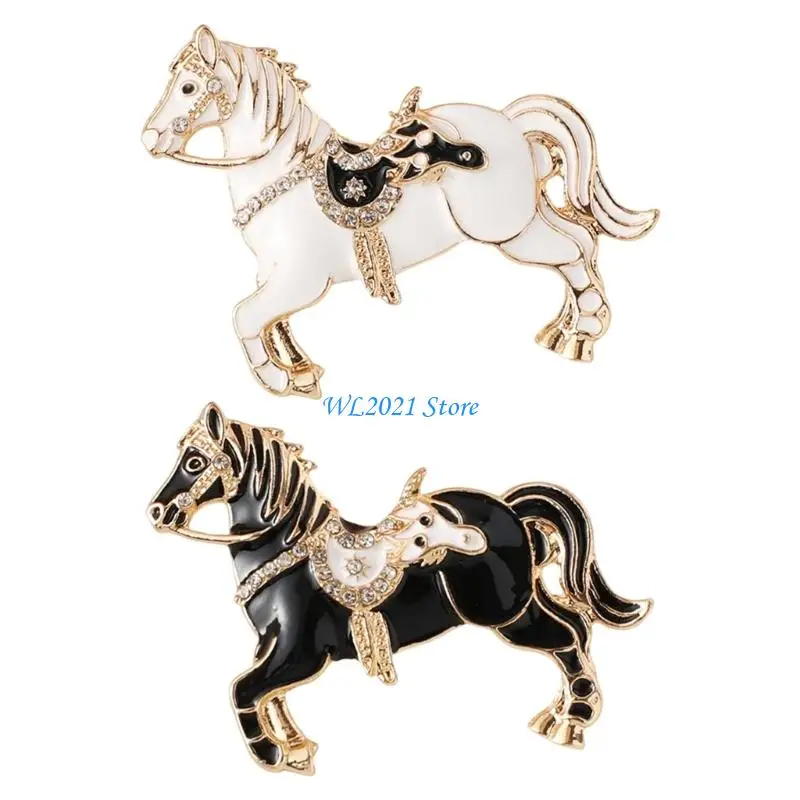 

G5GC Alloy Horse Brooch Pin Comfortable Wear User Friendly Coating Badge Decorative Embellishment For Various Occasion