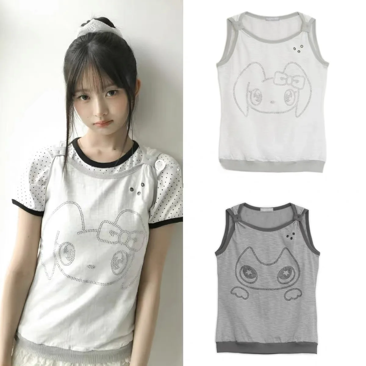 

REI Direct Well-Loved Hugyourskin25 Diamond Patterned Vest Summer Cotton 00% Women's Faion Trendy Tank Top