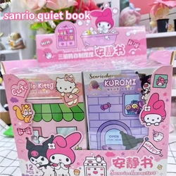 MINISO Sanrio Girl Quiet Book Kuromi Cinnamoroll My Melody Pochacco DIY Material Children's Toys Development Hands on Ability