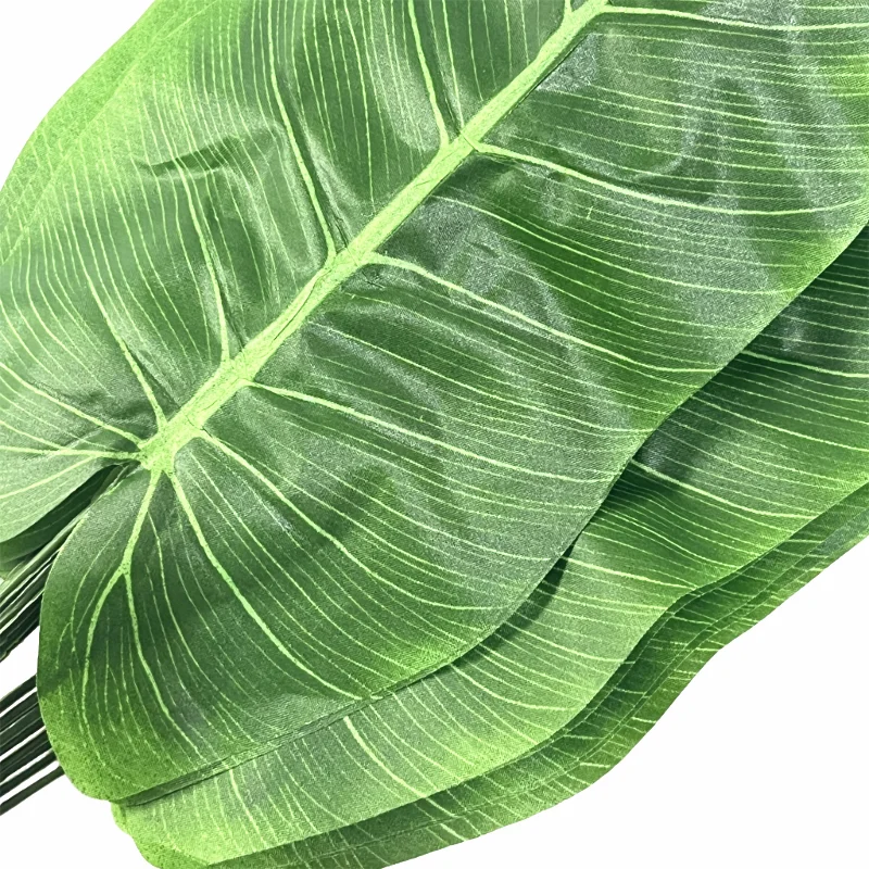 45cm 20pcs Fabric Banana Artificial Plants Leaf Branch Color Print Wedding Home Decor Fake Foliage Diy Floral Green FL7007