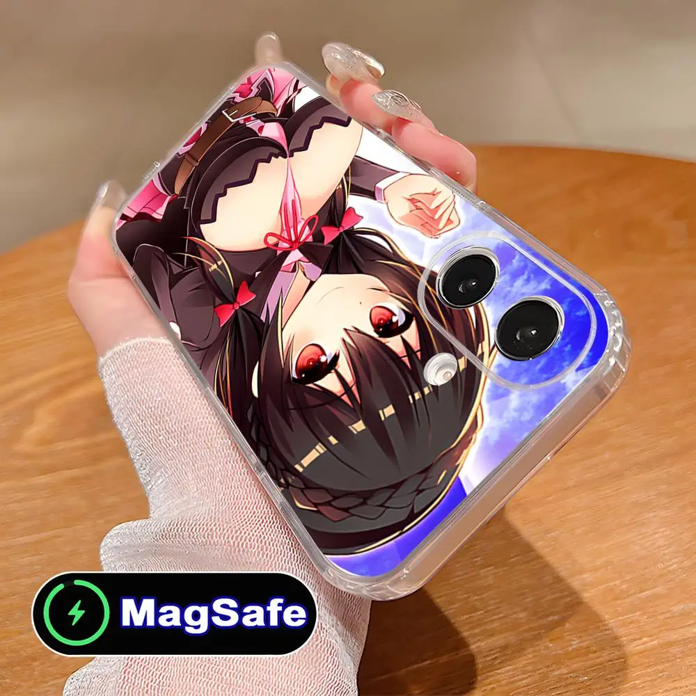 Konosuba Yunyun حافظة هاتف محمول آيفون 17 16 15 14 13 12 11 Air Pro Max Plus Mini Magsafe غطاء ملون شفاف