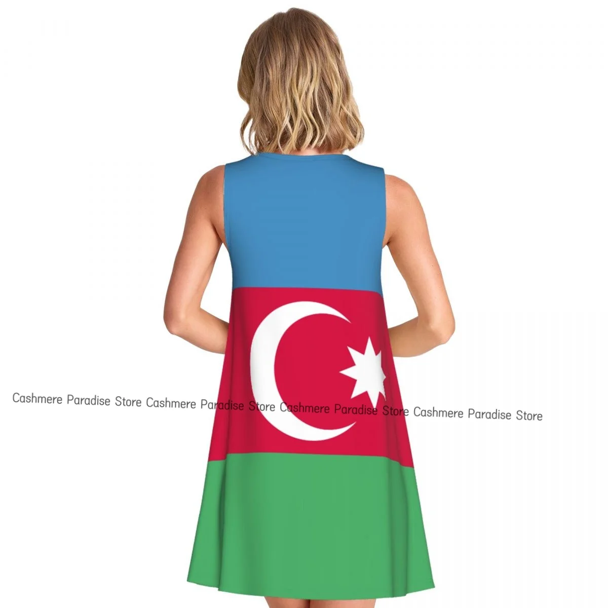Women's Dress Azerbaijan Flag Summer Casual T Shirt Dresses Beach Cover up Tank Dress
