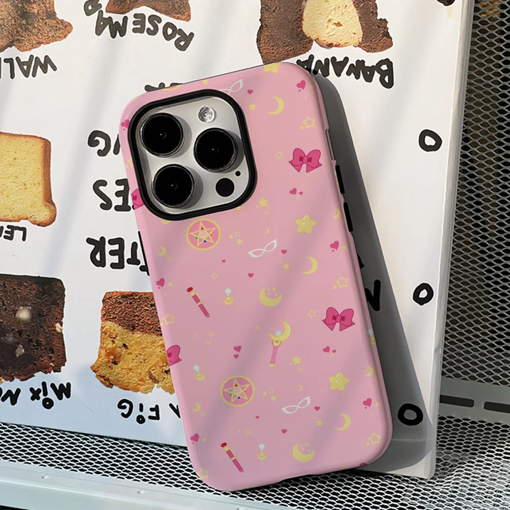 Magical Girl Pattern Phone Case Film Shell For IPhone 16 15 14 13 12 11 Pro Max Plus