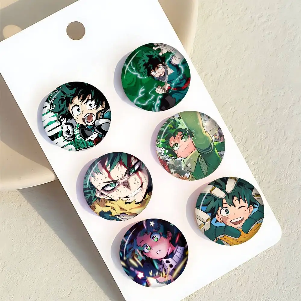 Anime-Held A-Academia Izuku Midoriya Anime-Broschen Niedliche Cartoon-Anstecknadel für Jacke und Jeans Geschenk-Accessoire