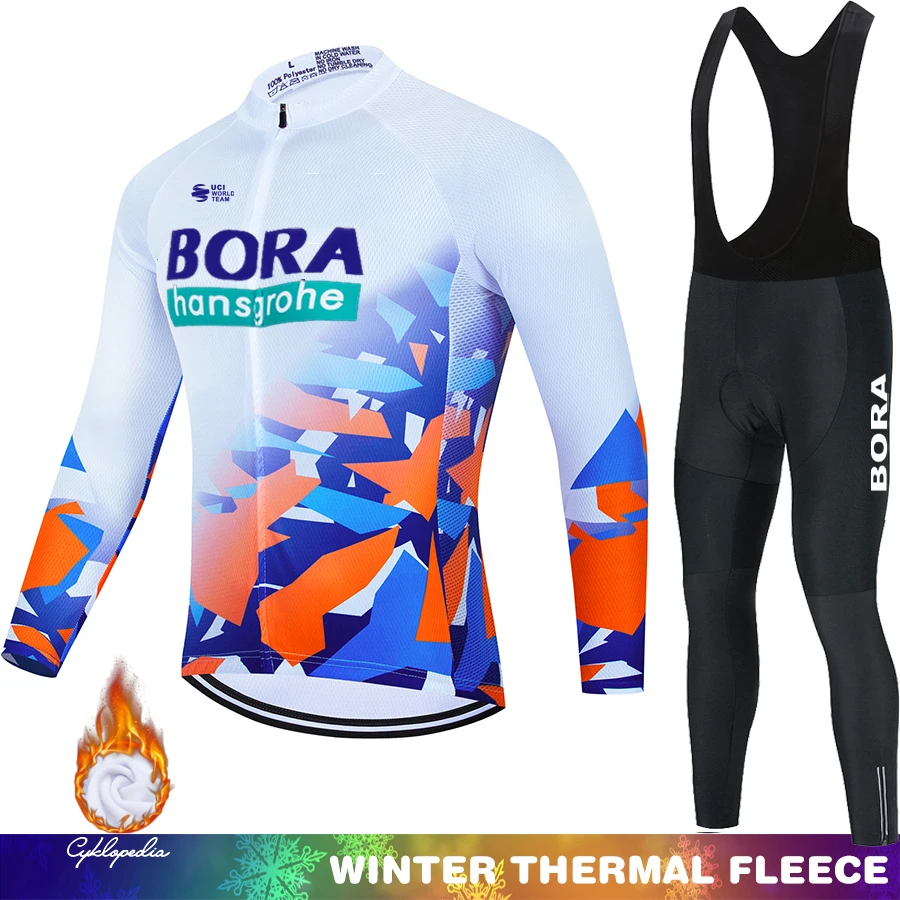 

UCI BORA Cycling Clothes for Men Winter Thermal Fleece Jersey 2025 Bike Clothing Men's Bib Road Bicycle Man Long Sleeve Mtb Sets