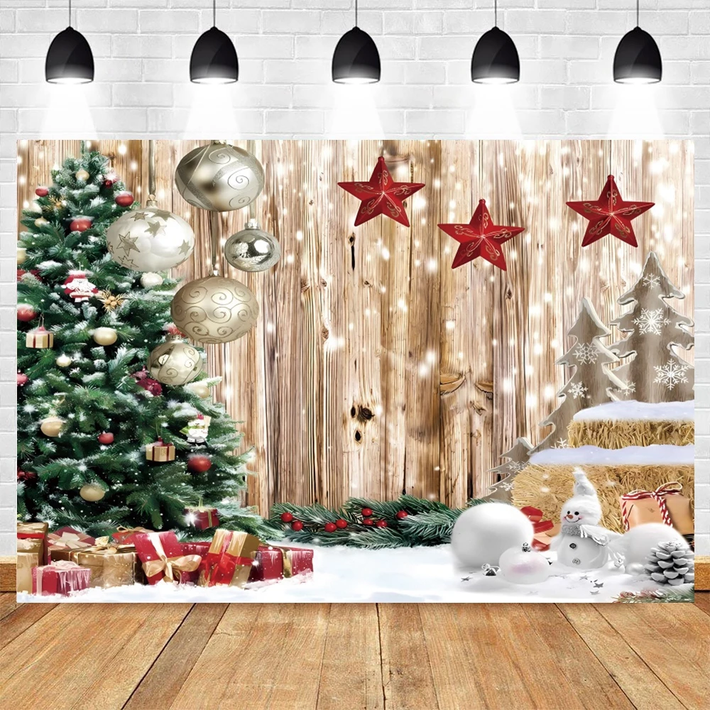 Фон для фотосъемки с изображением деревянной рождественской елки