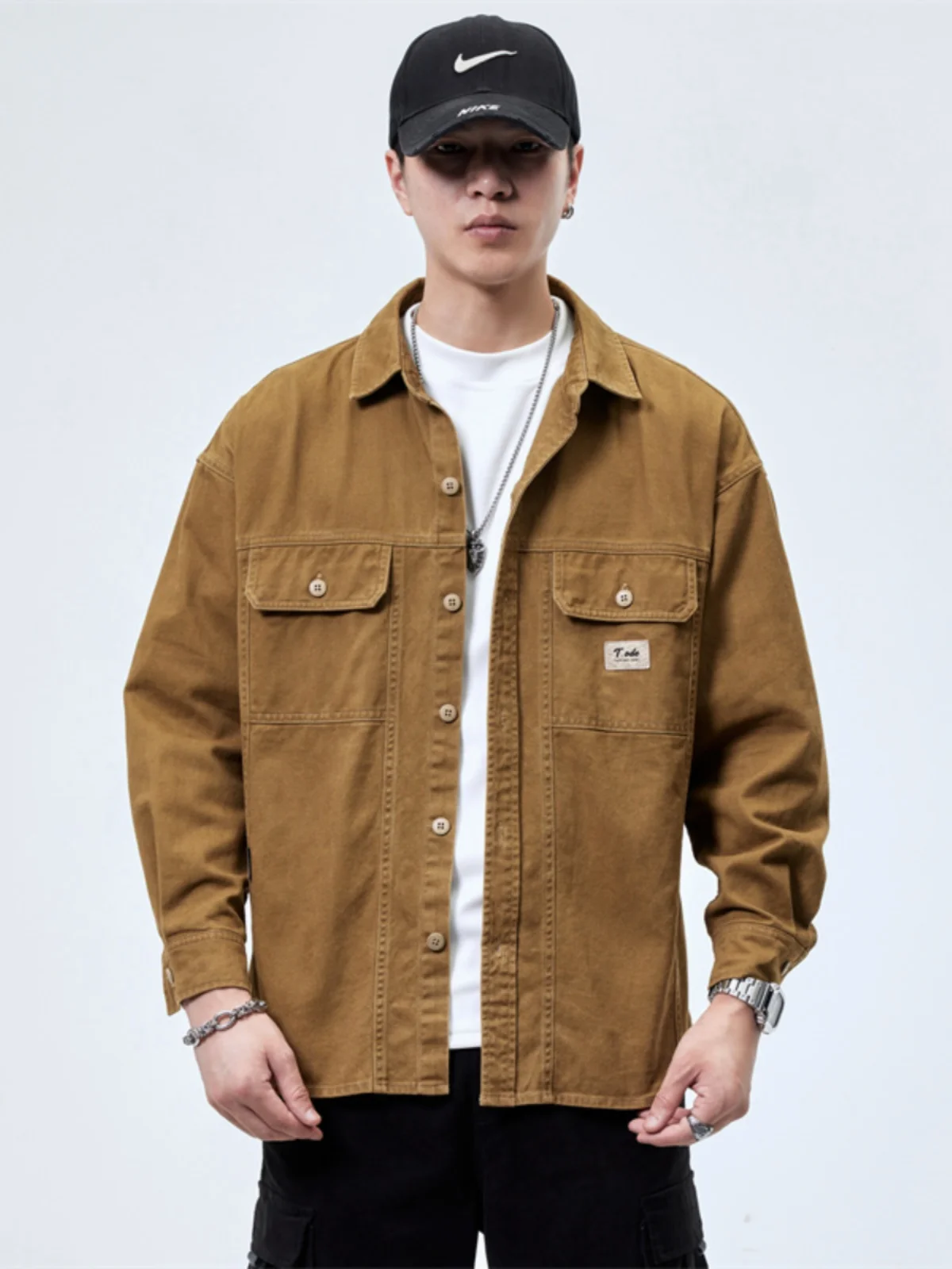 

Мужская повседневная куртка American Sle Heavyweight Workwear: модная, свободного кроя, больших размеров, универсальная, стильная рабочая куртка