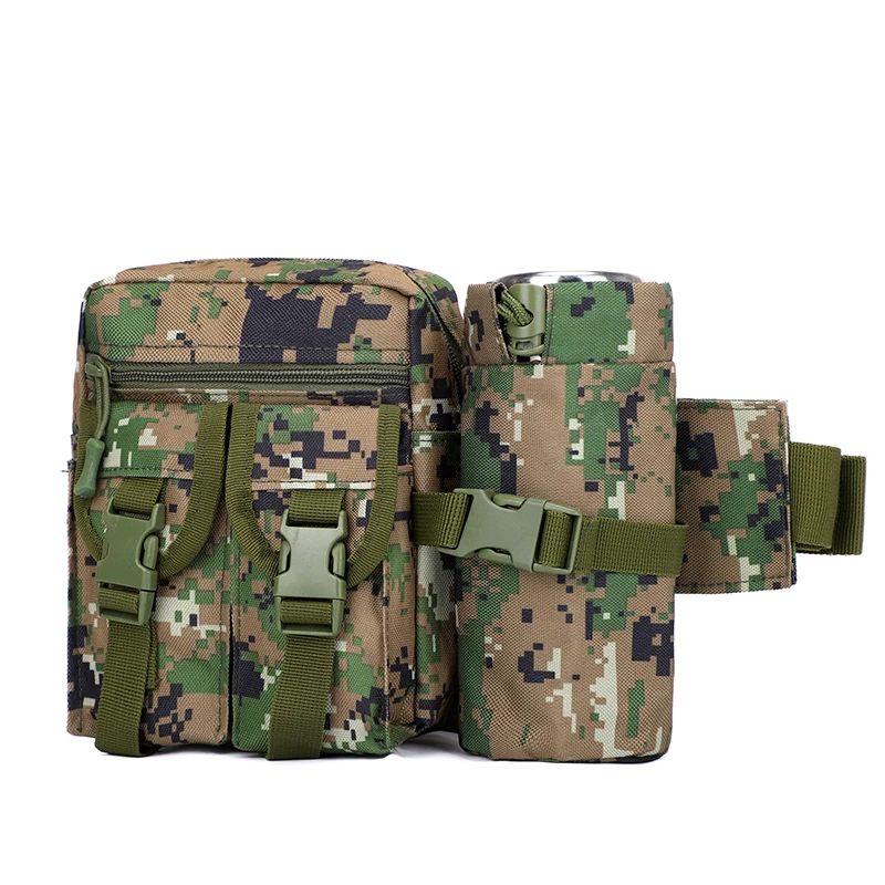 Тактический камуфляжный поясной пакет |   Регулируемый плечевой ремень с надежной застежкой-молнией, идеально подходит для пеших прогулок, езды на велосипеде, фотографии.