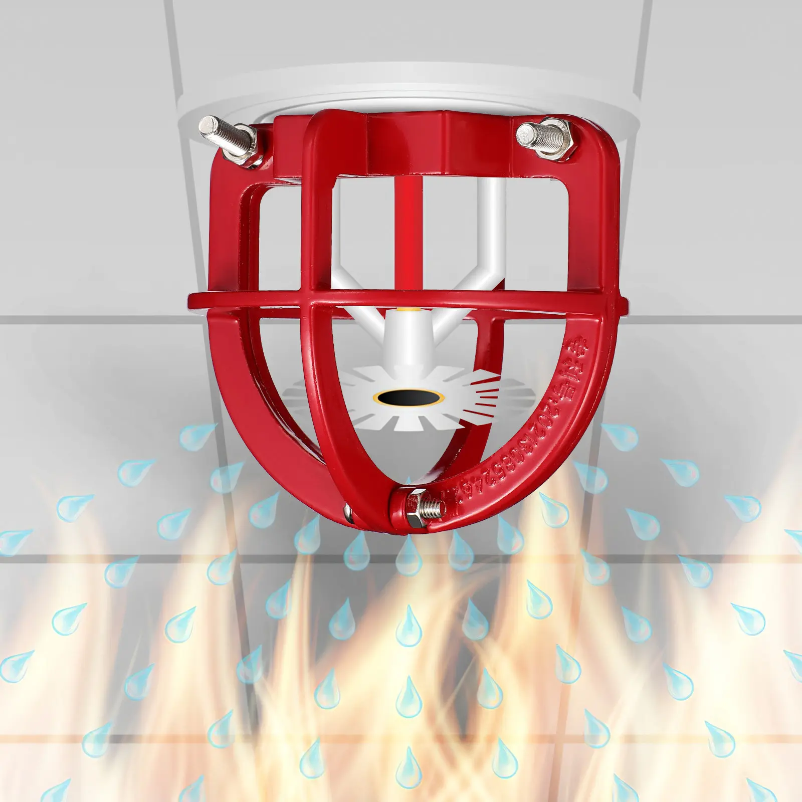 

Fire Sprinkler Head Cover Metal Guard Cage for Automatic Robust Wear Resistant Easy Fit Universal
