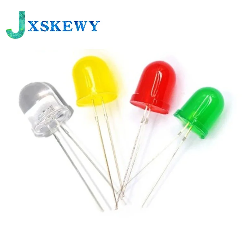 10PCS/LOT F10 10MM LED Emitting Diode Red White Yellow Green Blue 3V DIY PCB Circuit Transparent Diffused Arduino Bulb