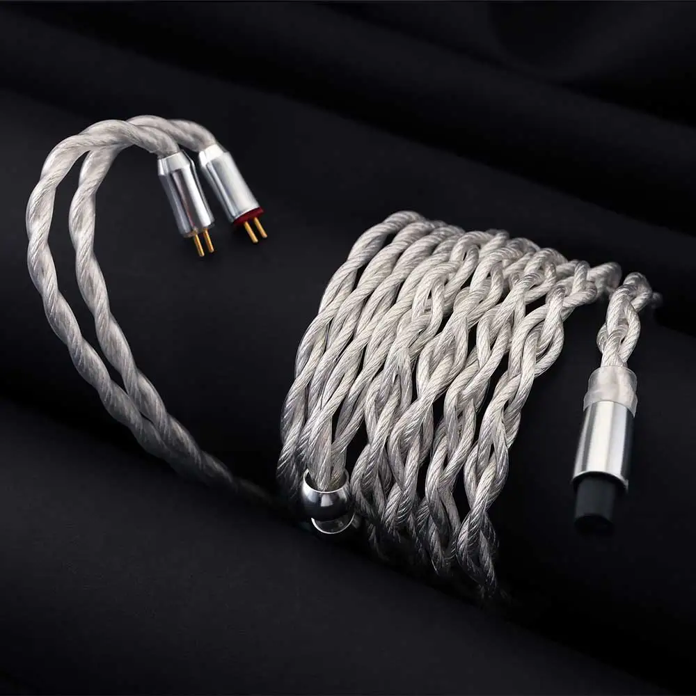 QoA RUM Earphone Modular Upgrade 6N OCC With Silver Plated  2.5+3.5+4.4mm Plug MMCX/0.78mm Connector IEM Headphone Cable