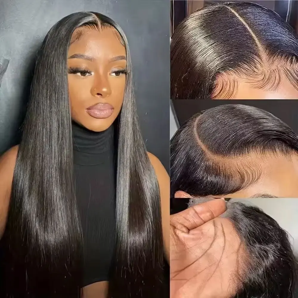 16-42 Inches 5x5 Lace Closure Wigs Bone Straight Wig 13x4 13x6 Transparent Lace Frontal WigBrazilian Human Hair Wear And Go Ready To Wear PrePlucked Natural Hairline
