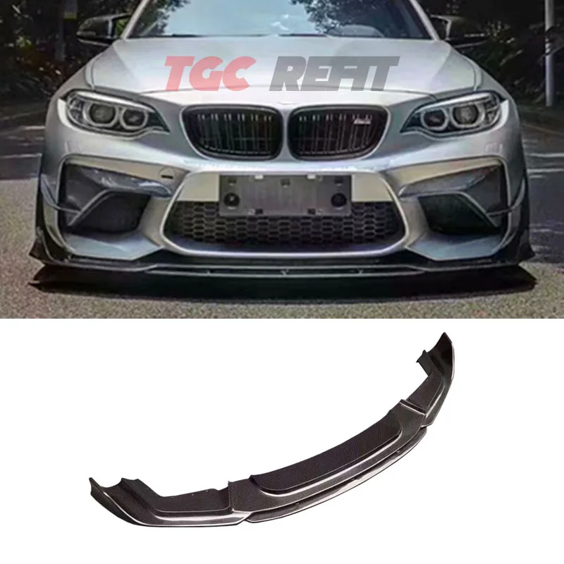 

Carbon Fiber Front Bumper Lip Spoiler Splitters Chin Apron For BMW 2 Series F87 M2 Bumper Shovel Guard Plate Car Styling