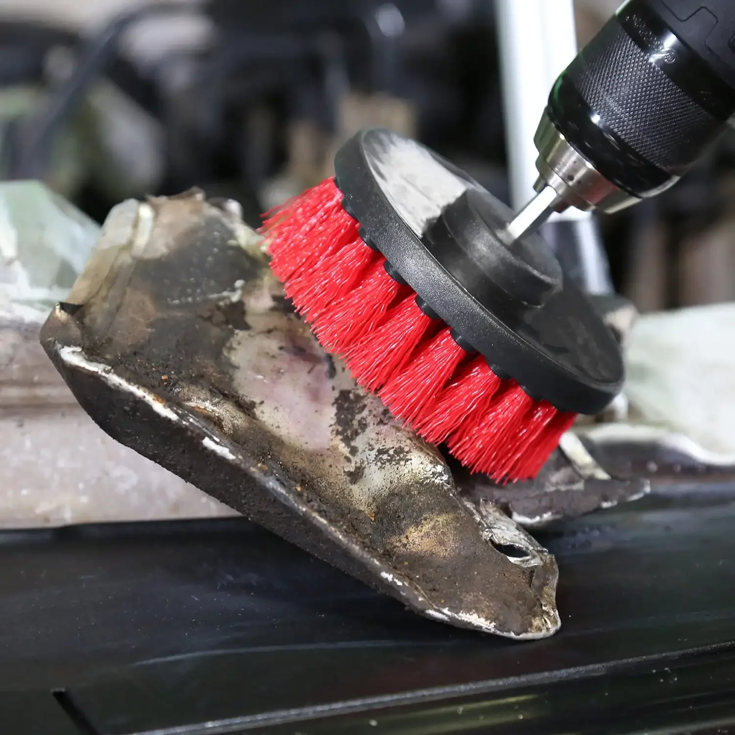 

3-Piece Nylon Scrub Brush Attachments for Power Drill, Black
