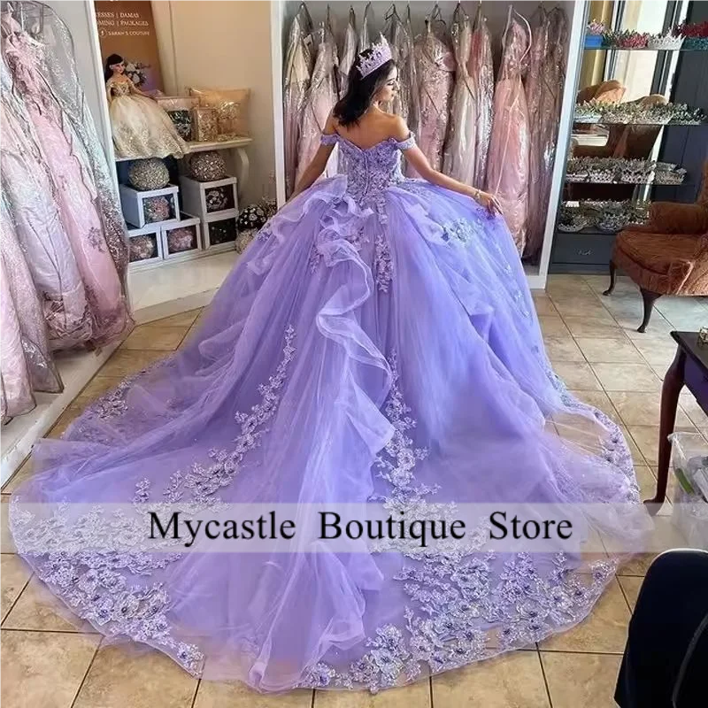Lilac Lace Quinceanera Dresses 2026 Sweet 15 Dress Birthday Party Dress Lace Appliques Vestidos De Quinceañera Customized