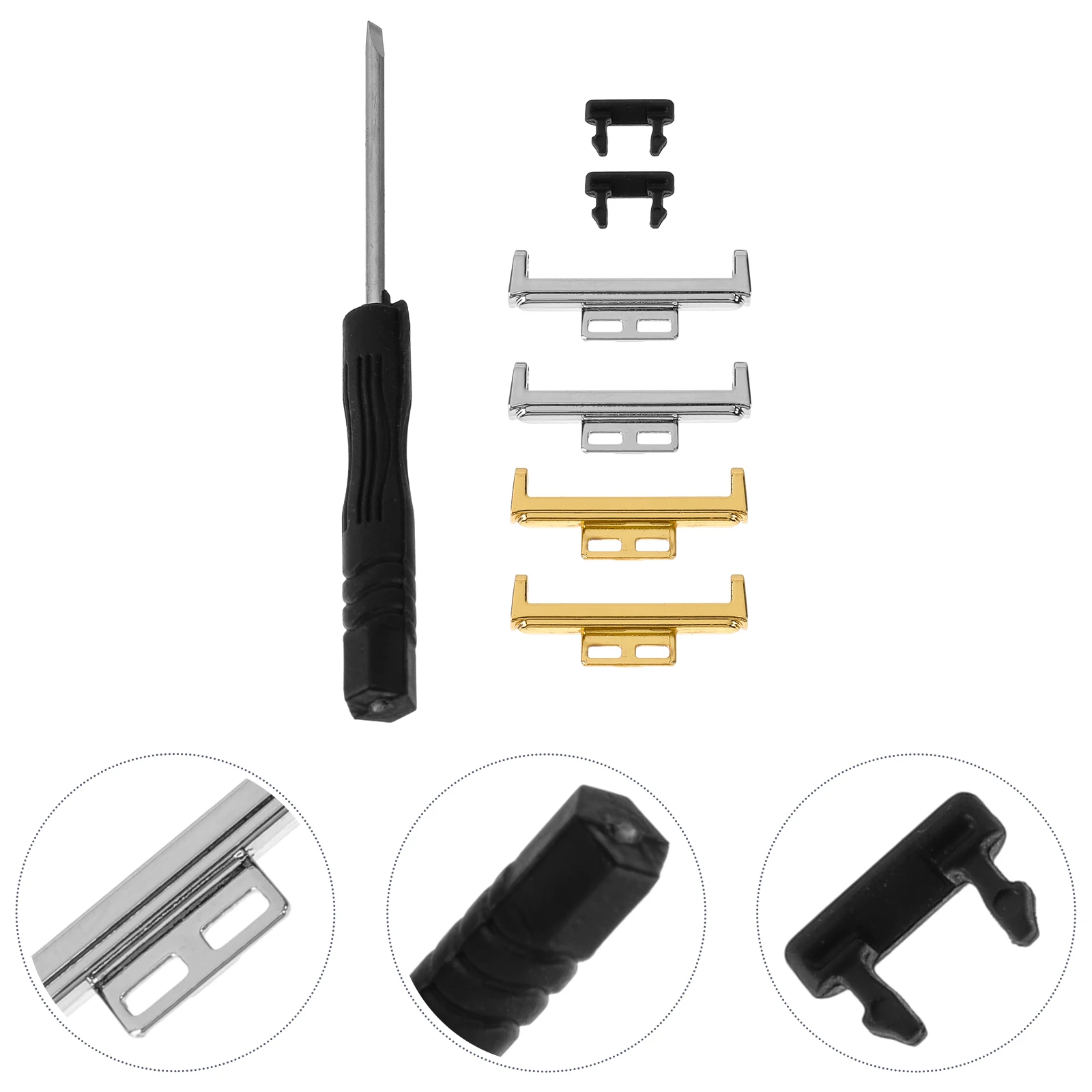 

4pcs Watch Strap Connector Durable Metal Adapter for Smartwatch Band Easy Assemble Perfect Fit