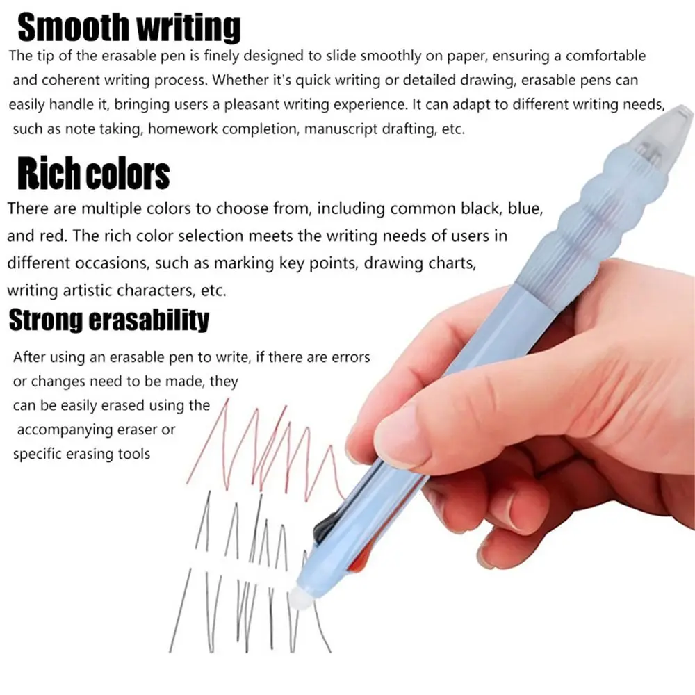 고품질 3-in-1 지워지는 펜 검정/파랑/빨강 잉크 필기 도구 젤 펜 0.5mm 팁 중성펜 학교 사무용