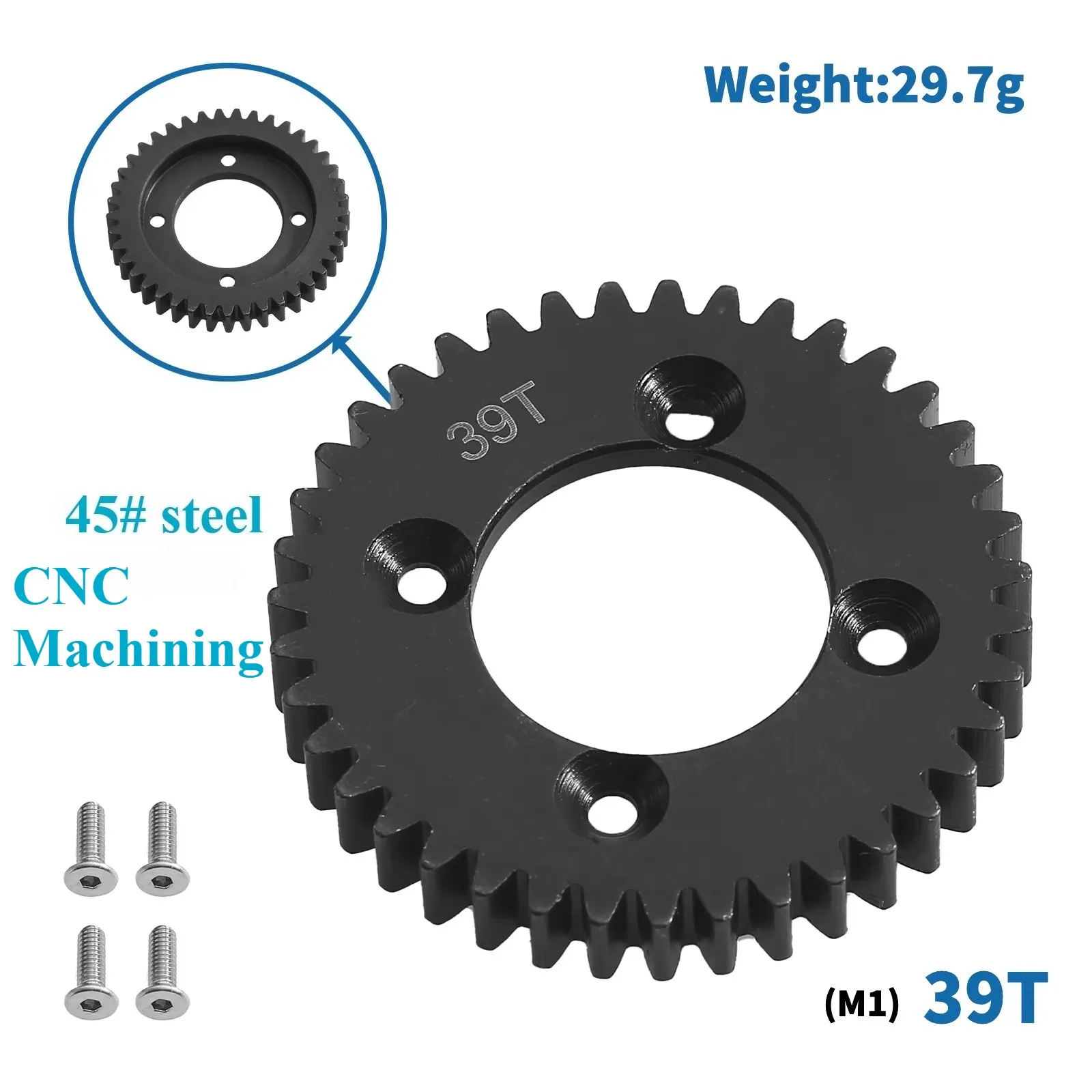 1PCS 45# Steel Gearbox Main Gear 39T 40T 41T Upgrade Parts for LOSI 1/10 LASERNUT TENACITY ULTRA 4 ROCK TACER LOS03028 RC Car