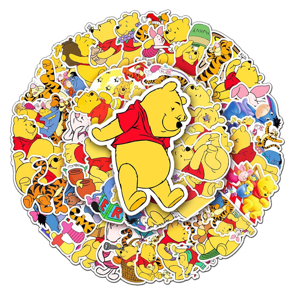 10/30/50pcs Cute Disney Winnie The Pooh Stickers Owl Eeyore Cartoon Decals DIY Laptop Skateboard Kawaii Anime Sticker for Kids