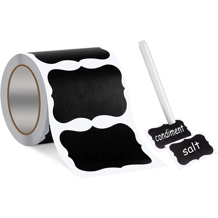 

Wavy Shape Chalkboard LabelsErasable Reusable Blackboard Stirs with 1 Liquid Chalk Pen 150 Pieces for Jars Spice Craft Home Kit