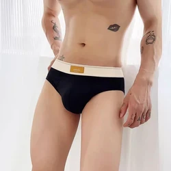 Men's Sexy Cotton Briefs Breathable Thin Male Shorts Underpants Solid Color Underwear Panties Large Size Soft Comfortable Undies