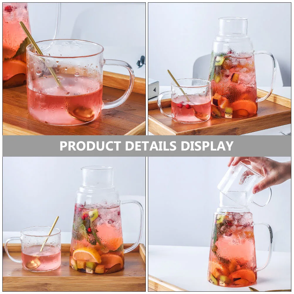 

1 комплект, стеклянный горшок для холодной воды, утолщенный, большой емкости, термостойкий чайник, кувшин для фруктового сока, бытовой стеклянный чайник для напитков