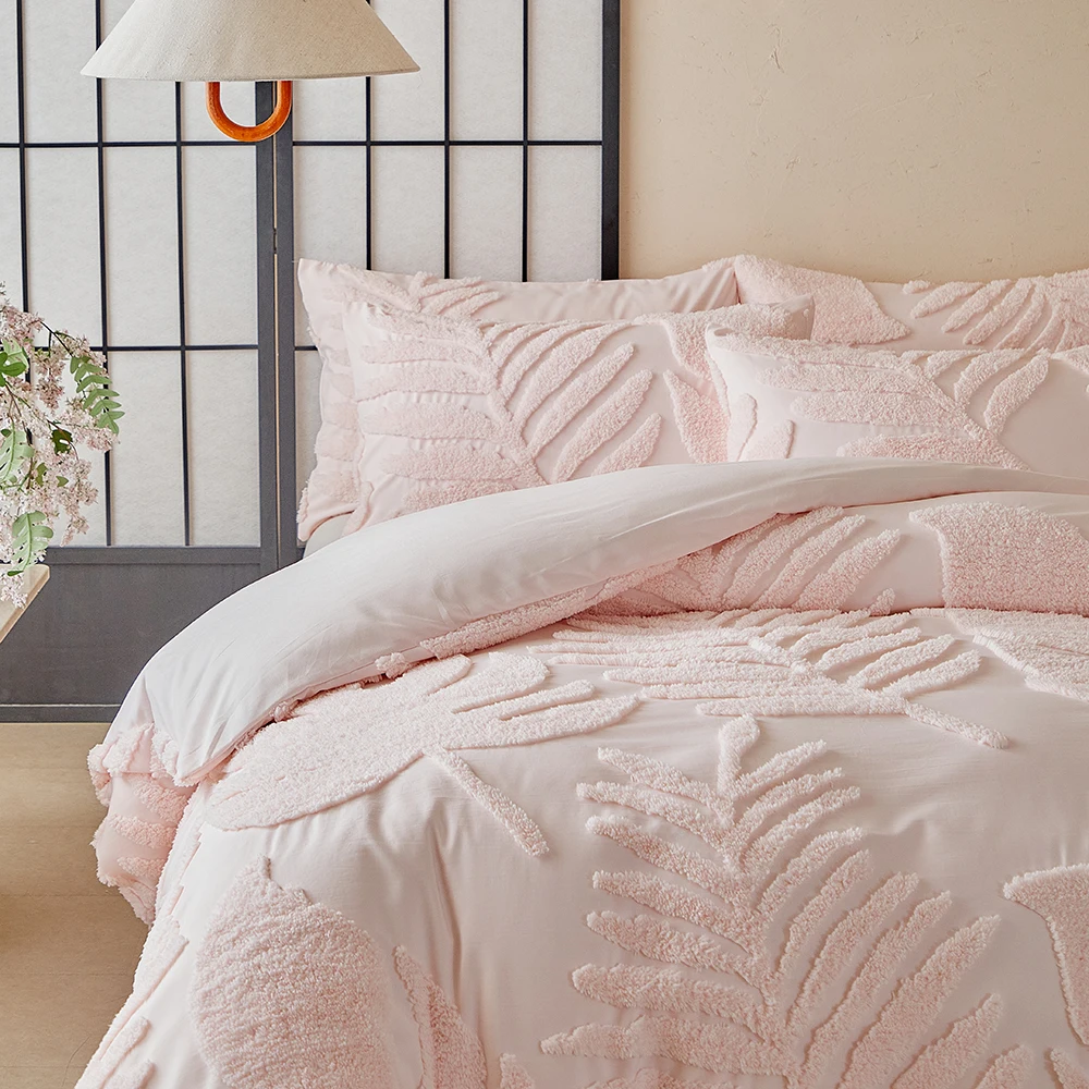 Duvet Cover Bedding Set Twin Full Queen King Size 135x200 Nordic Quilt Cover 240x220 Double Single Tufting Leaf Bed Linen200x200