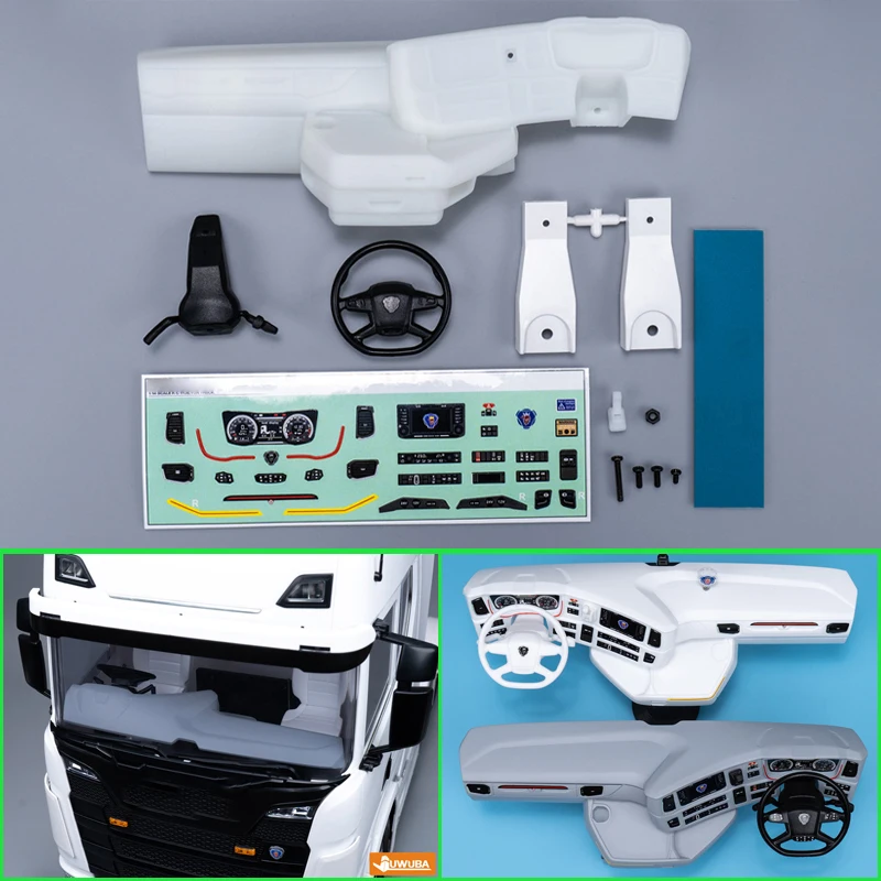 

Plastic Simulation Internal Center Console Cab Sticker Suit for 1/14 Tamiya RC Truck Car Scania 770S 6X4 56368 8X4 56371 Parts