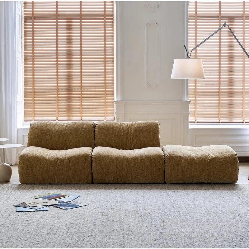 

Minimalist Living Room Sofa Yellow Modular Designer Soft Nordic Chaise Couch Hotel Floor Accent Modern Lounge Trendy Furniture