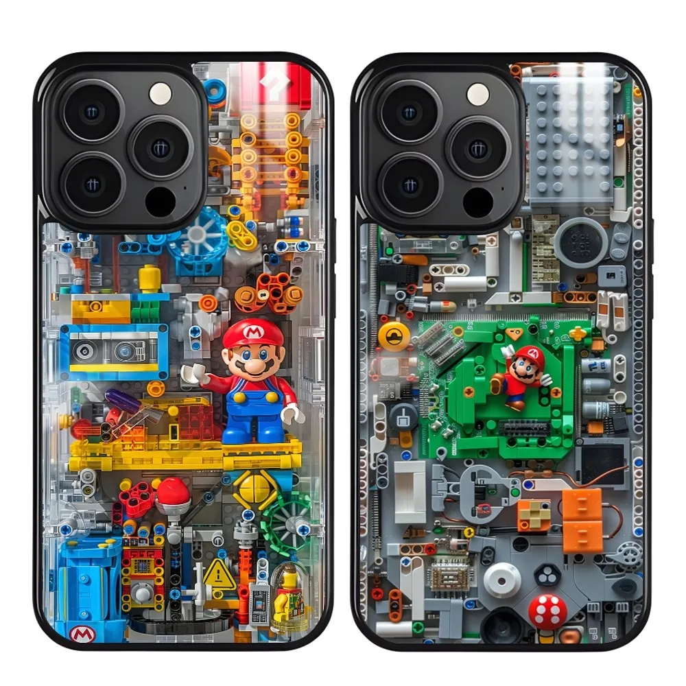 Funda de juego de Mario Bros Phone Case For iPhone 16 15 14 13 12 11 Pro Max Plus Mini Magnetic Magsafe Wireless Charging Cover