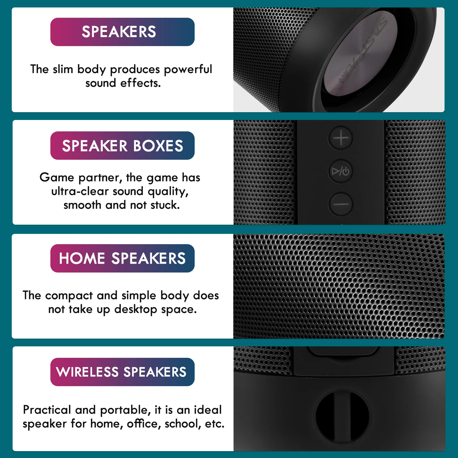 

1Pcs High Power Wireless Sound Box Compact Desktop Speaker Dual Speaker Design for Home Office Gaming Loudspeaker Box USB