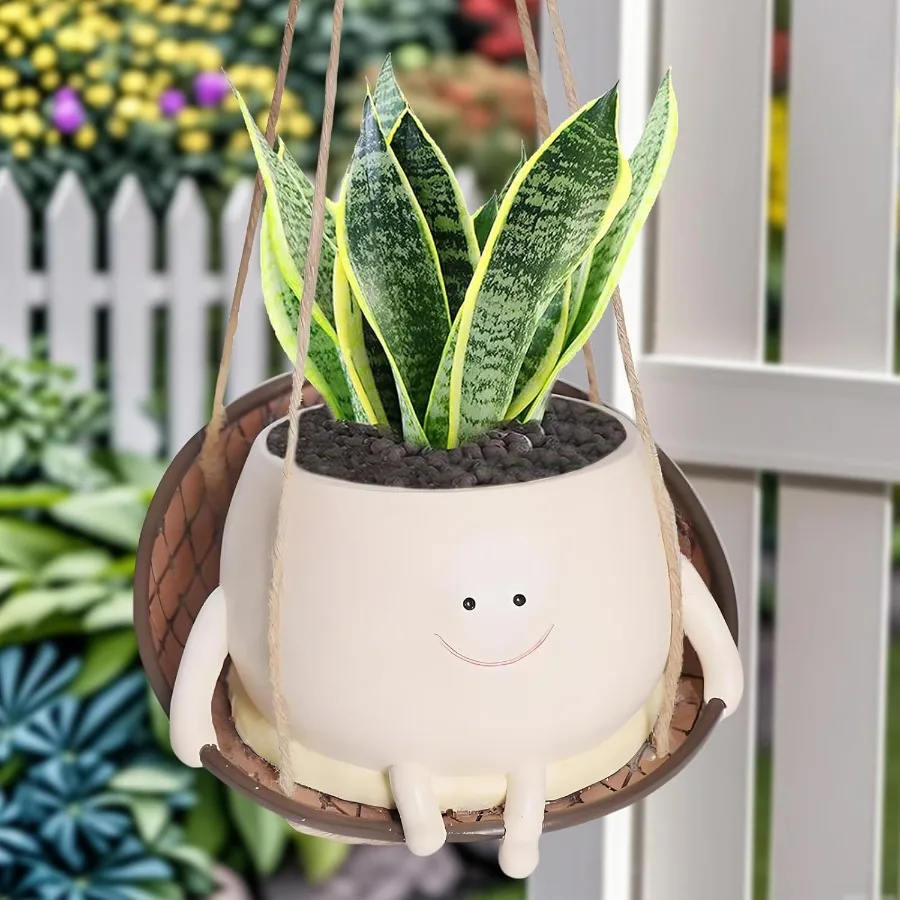 

Swing Face Planter PotsHanging Planters for Indoor Plants Gardening Pots Planters Accessories String of Pearls Plant Live Plant