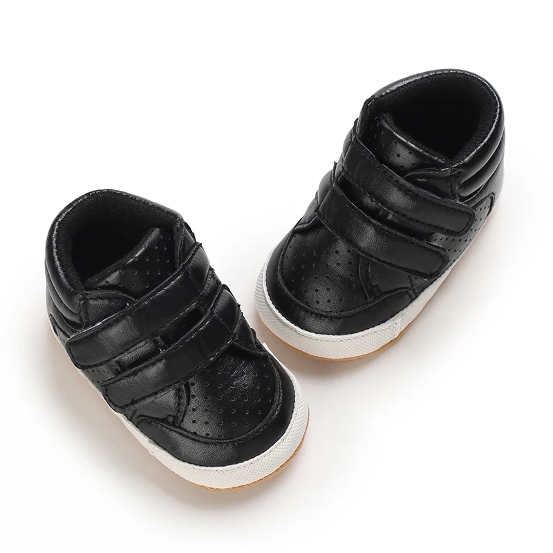 New Mid Top Shoes Vintage Leather Boys' Shoes Multi color Preschool Children's Rubber Sole Anti slip Baby Shoes Newborn Walking