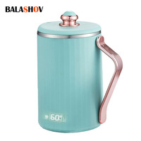 220V Electric Kettle Portable Heating Cup Thermostat Heat Preserving Pot Electric Stew Cup Desktop Boiling Water Cup 450ML EU