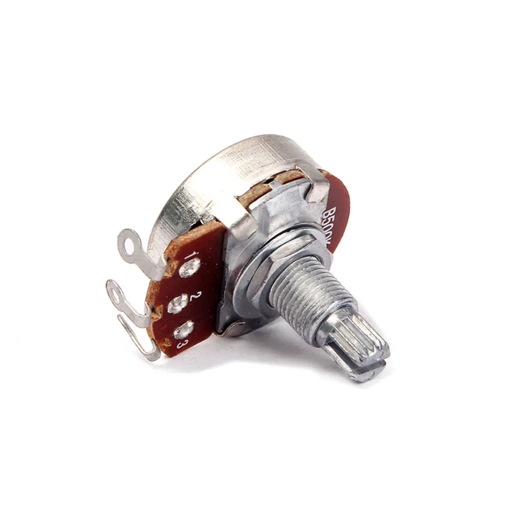 B500k Guitar Amp Potentiometer Mini Audio Pot Long Knurled Split Shaft 15Mm Volume Tone Control Upgrade Part B500k Solder Lugs