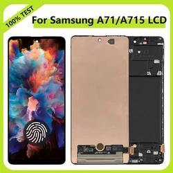 Super AMOLED A71 A715 Display Screen For Samsung Galaxy A715F A715F/DS LCD Display with Touch Screen  Replace Digitizer Assembly