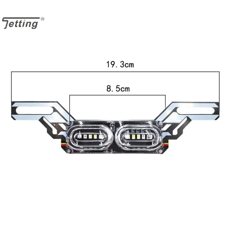 Universal Motorcycle LED Strobe Brake Stop Lamp Flashing License Plate Lights RGB Colorful Turn Signal Warning Rear Tail Light