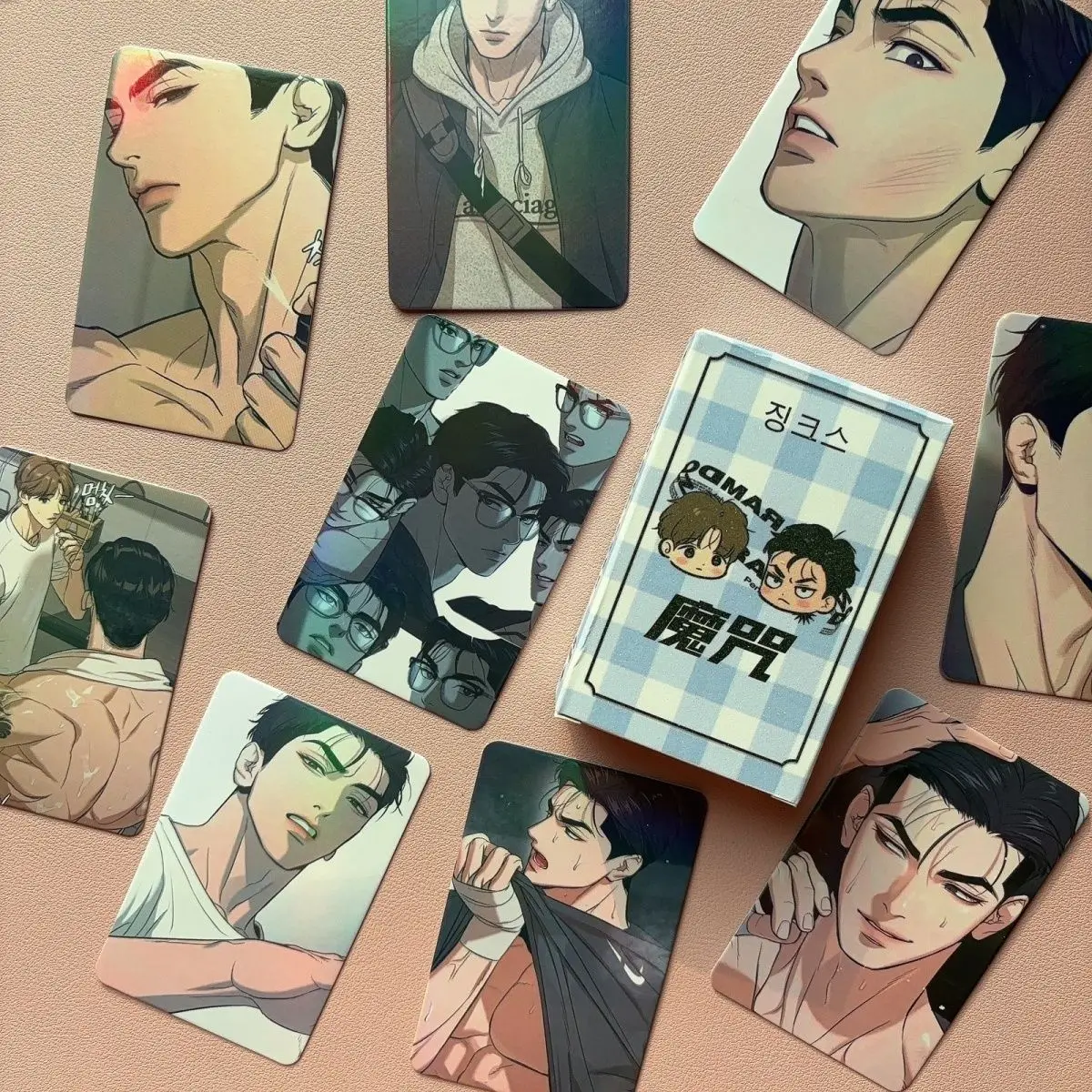 55 Pcs/Set Korean Comic Manwha Jinx Laser Lomo Card Zhou Jae-kyung, Jindan Cartoon Characters HD Photocard Fans Gift