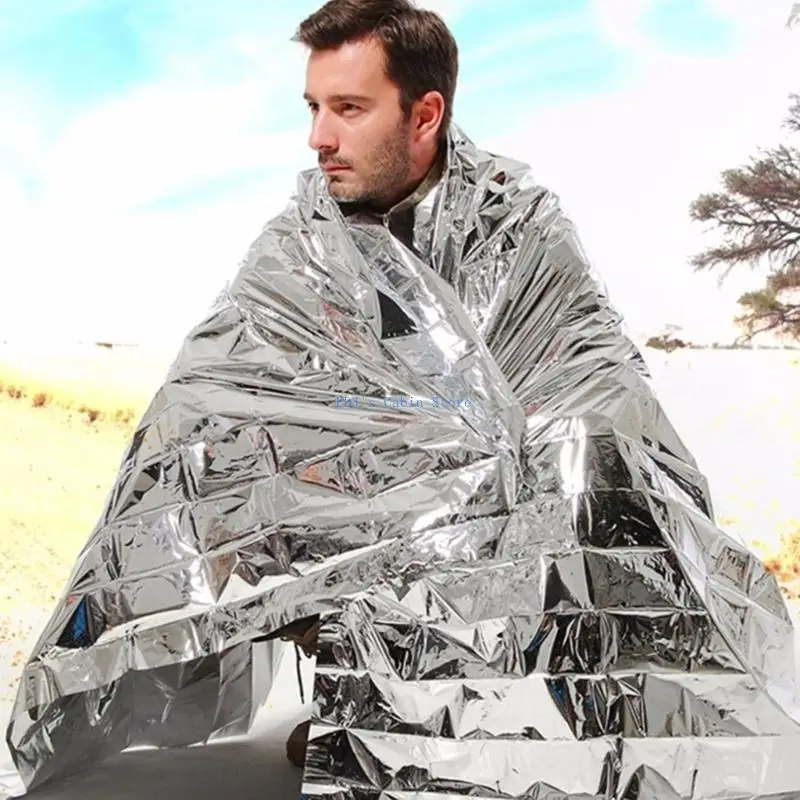 XXFC ผ้าห่มการอยู่รอดกลางแจ้งผ้าห่มฉุกเฉินผ้าห่มความร้อนฉนวนกันความร้อน PET ฟอยล์ฟอยล์ฟอยล์ความร้อนผ้าห่มสำหรับสำรวจการตั้งแคมป์