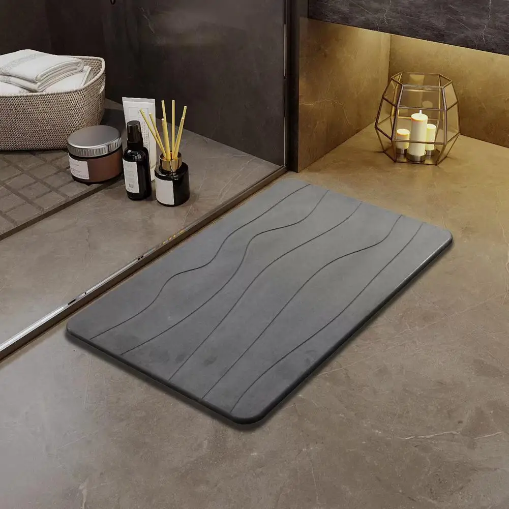 Bathroom Floor Mat Quick Absorbent Quick-Drying Diatom Mud Bath Mat Anti-Slip Bottom Entry Rug Bath Shower Sink Kitchen Carpet