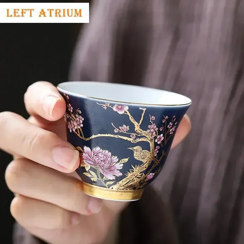 

1 шт. Роскошная керамическая чашка Palace с ручной росписью цветами Чайная чаша Чайная чашка ручной работы Галстук Гуаньинь Пуэр Домашний фарфоровый чайный сервиз 65 мл