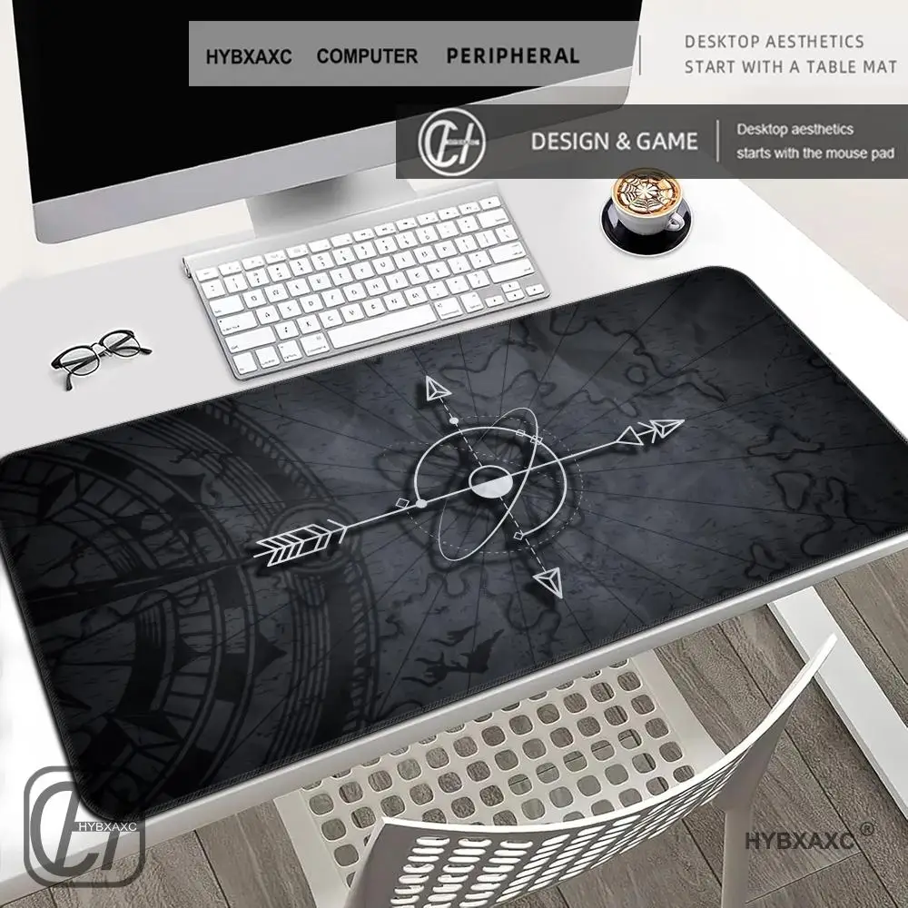 HYBXAXC Compass Design Mouse Pad Large Rubber Base Anti-slip Desk Accessories Mousepad for Office and Gamer Keyboard Mats Decor