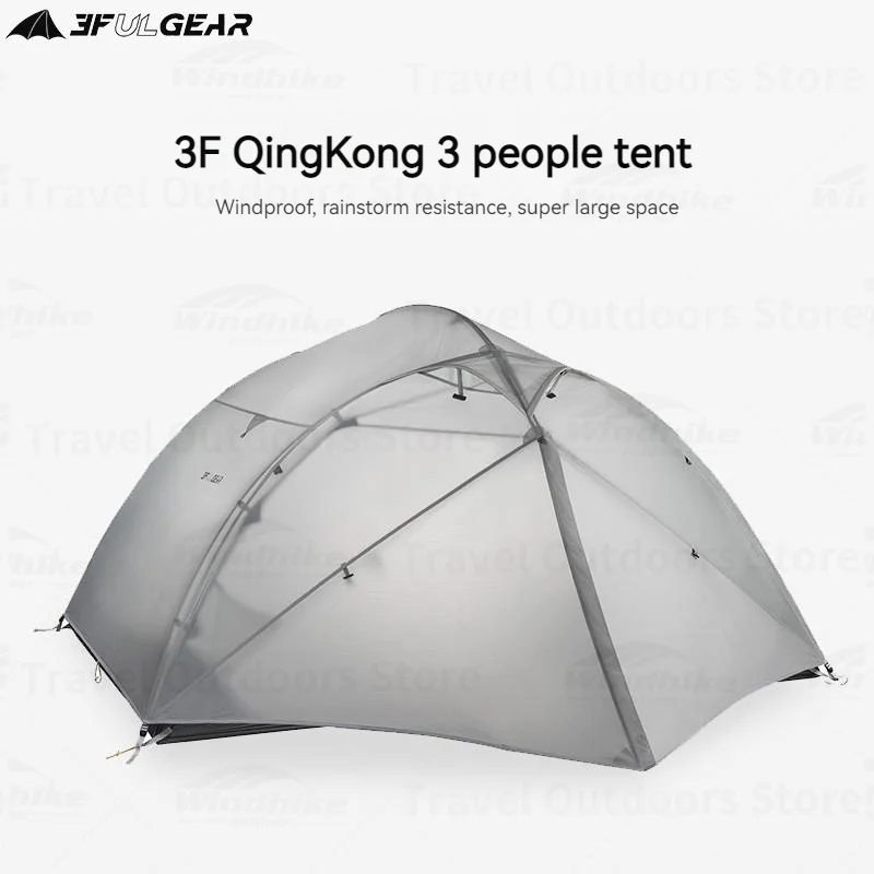 3F UL GEAR QingKong3 15D Ultralight Camping Tent Portable 3 Persons Tent Double Layer 4 Seasons Outdoor Climbing Waterproof Tent