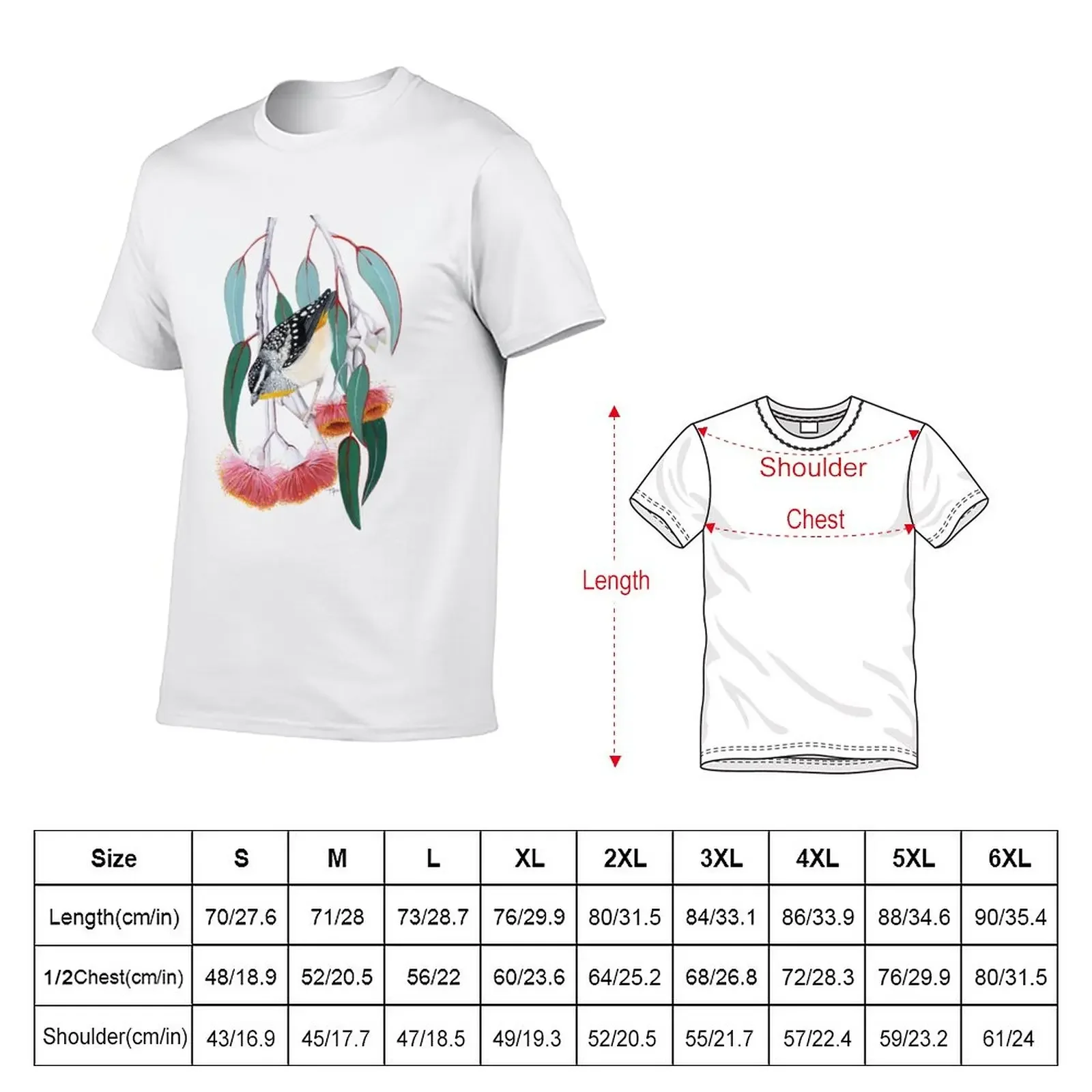 New Pardalote and Silver Princess Gum T-Shirt t-shirts man custom t shirt Short sleeve oversized t shirts Men's cotton t-shirt