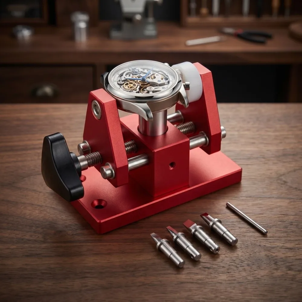 Metal Watch Case Opener Red 11.8*7.6*:5.3cm Watch Back Cover Pry Tool Watch Battery Change Tool Mechanical Watch Overhaul