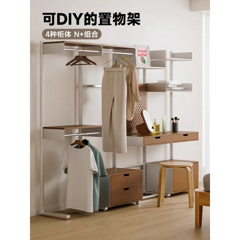 Medieval multi-layer floor rack without punching wall storage rack Small apartment living room kitchen open partition rack