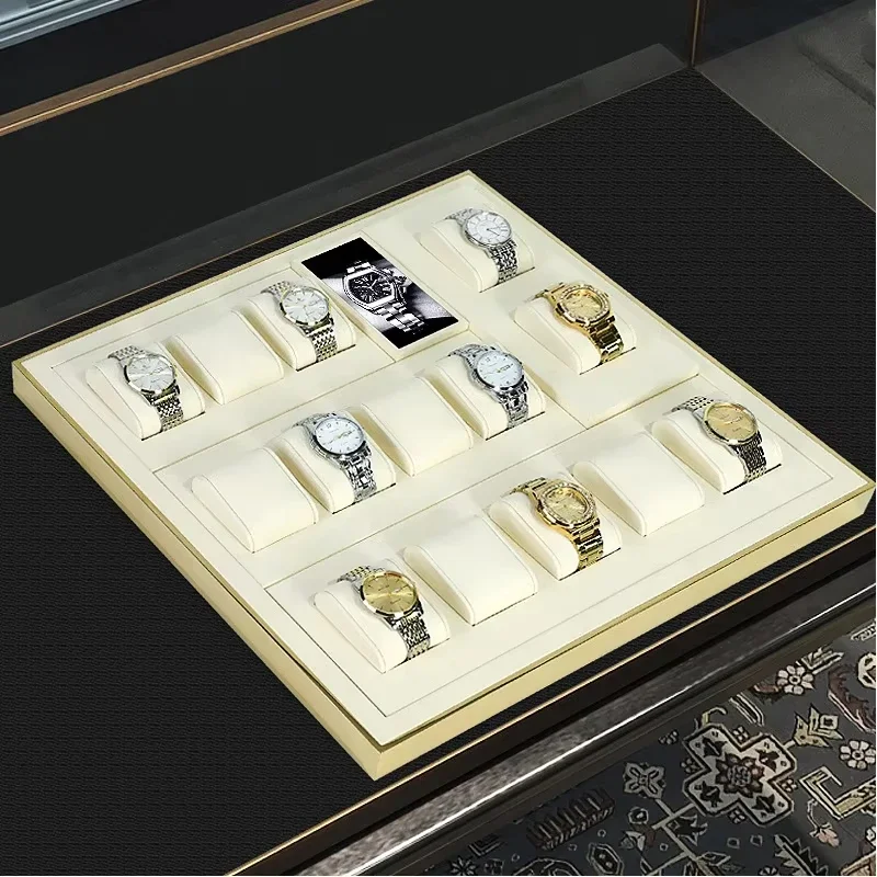 دعامات عرض مجوهرات وإكسسوارات جديدة، مجموعة عرض ساعات رفيعة للغاية باللون الأبيض الفاتح، حامل سوار الساعة #2