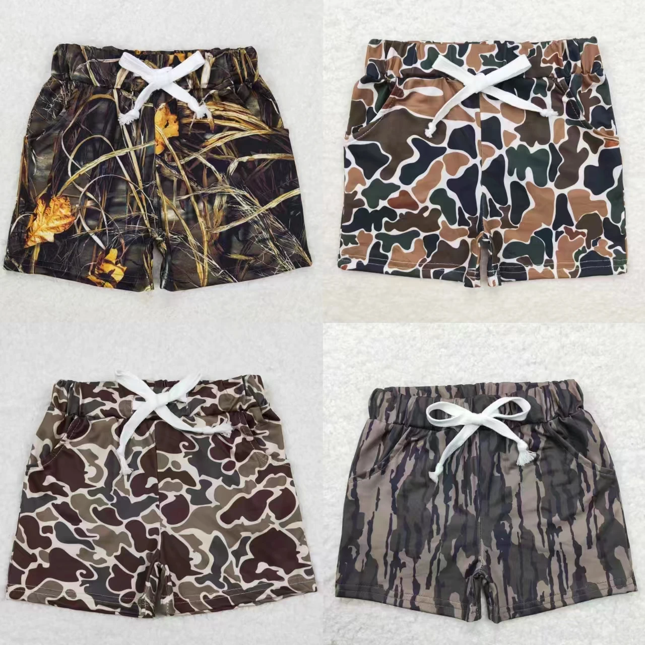 Wholesale Baby Boy Summer Camo Pocket Clothing Elastic Waist Shorts Kids Boutique Children Toddler One Piece Clothes