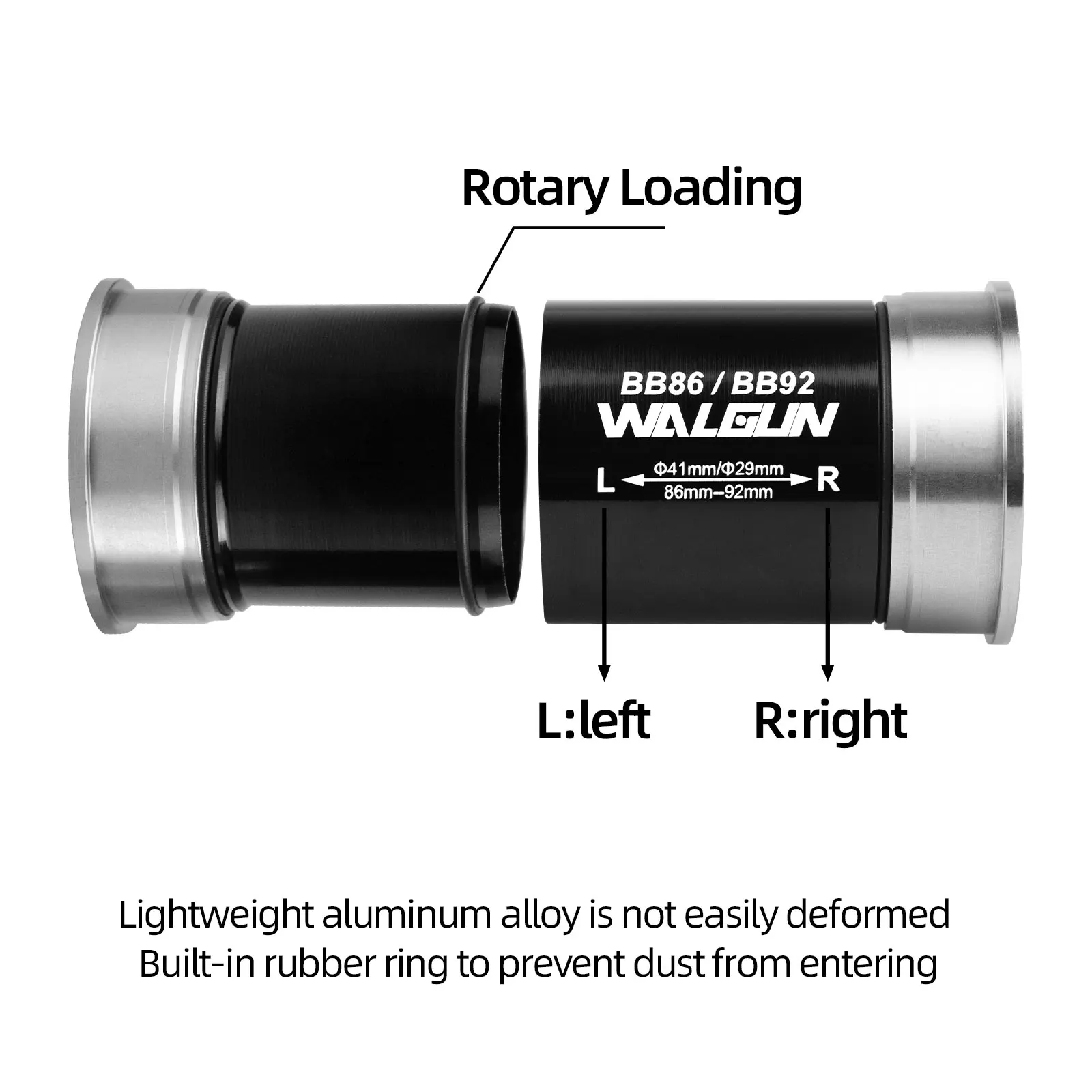 Walgun BB86 BB92 dolny wspornik łożyska ceramiczne PF41DUB dla SRM DUB średnica prasy korbowej 41mm części zamienne do ramy rowerowej