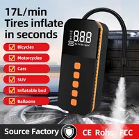 Electric Portable Compressor Tire Inflator Rechargeable Lighting Auto Off For Car Motorcycle Air Pump  Bicycle Ball Air Mattress